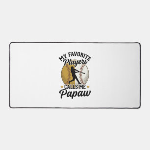 Baseball Papaw Favourite Players Vintage Shirt Des Desk Mat