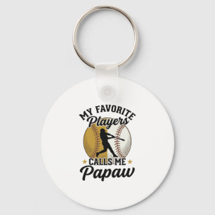 Baseball Papaw Favourite Players Vintage Shirt Des Keychain