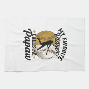 Baseball Papaw Favourite Players Vintage Shirt Des Kitchen Towel
