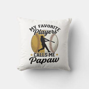 Baseball Papaw Favourite Players Vintage Shirt Des Throw Pillow