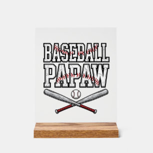 Baseball Papaw Vintage Engraving Design_1 Acrylic Sign