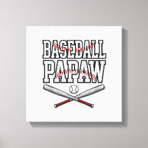 Baseball Papaw Vintage Engraving Design_1 Canvas Print