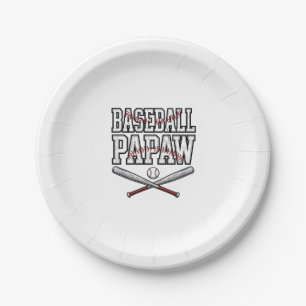 Baseball Papaw Vintage Engraving Design_1 Paper Plate