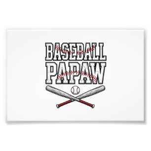 Baseball Papaw Vintage Engraving Design_1 Photo Print