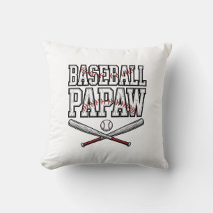 Baseball Papaw Vintage Engraving Design_1 Throw Pillow
