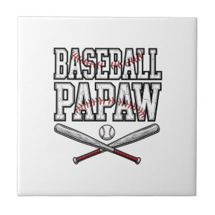Baseball Papaw Vintage Engraving Design_1 Tile