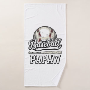 Baseball Papaw Vintage Engraving Shirt Design_1 Bath Towel