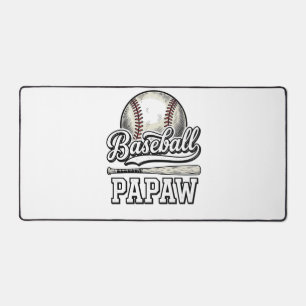 Baseball Papaw Vintage Engraving Shirt Design_1 Desk Mat