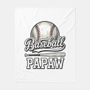 Baseball Papaw Vintage Engraving Shirt Design_1 Fleece Blanket