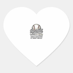 Baseball Papaw Vintage Engraving Shirt Design_1 Heart Sticker