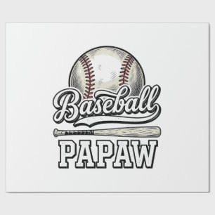 Baseball Papaw Vintage Engraving Shirt Design_1 Wrapping Paper