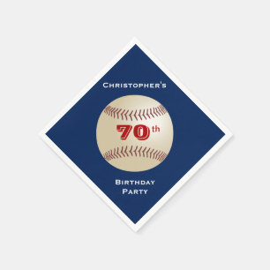 Baseball Paper Napkins, 70th Birthday Party Napkin