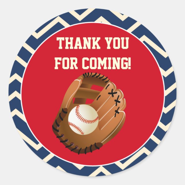 Baseball Party Favour Stickers Tags (Front)