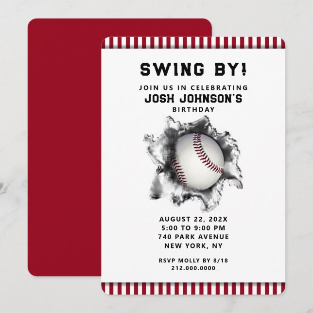 Baseball Party Invitation (Front/Back)