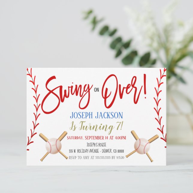 Baseball Party Invitation (Standing Front)