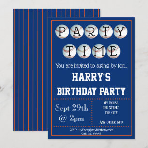 Baseball Party Invitation Editable
