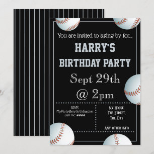 Baseball Party Invitation Editable