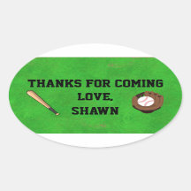Baseball Party Thank You Sticker