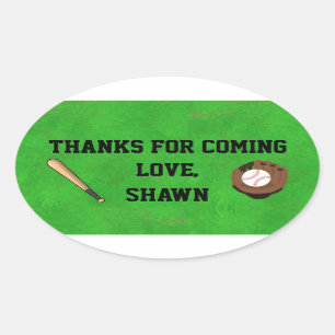 Baseball Party Thank You Sticker