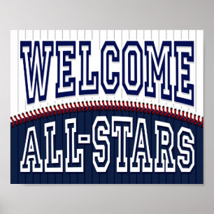 Baseball Party WELCOME ALL-STARS Sign Print