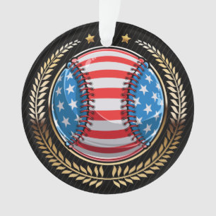 BASEBALL PATRIOTIC ORNAMENT