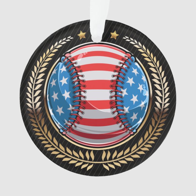 BASEBALL PATRIOTIC  ORNAMENT (Front)
