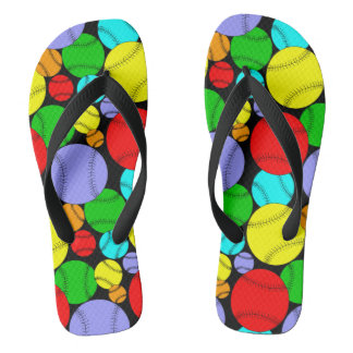 Baseball Pattern Flip Flops