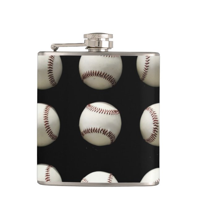 Baseball Pattern Hip Flask (Front)