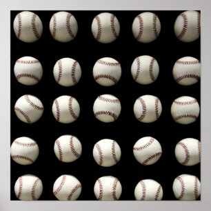 Baseball Pattern Poster