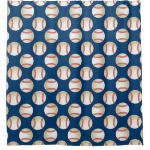 Baseball Pattern Sport Theme Navy Blue
