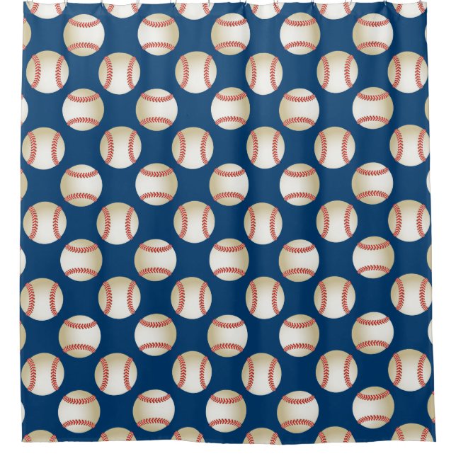 Baseball Pattern Sport Theme Navy Blue (Front)