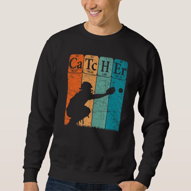Baseball Periodic Table Elements Nerd Baseball Cat Sweatshirt (Front)