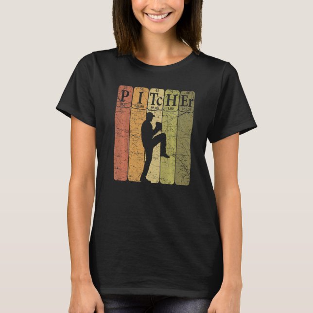 Baseball Periodic Table Elements Nerd Baseball Pit T-Shirt (Front)