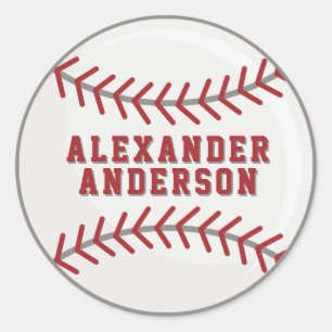Baseball Personalize  Classic Round Sticker