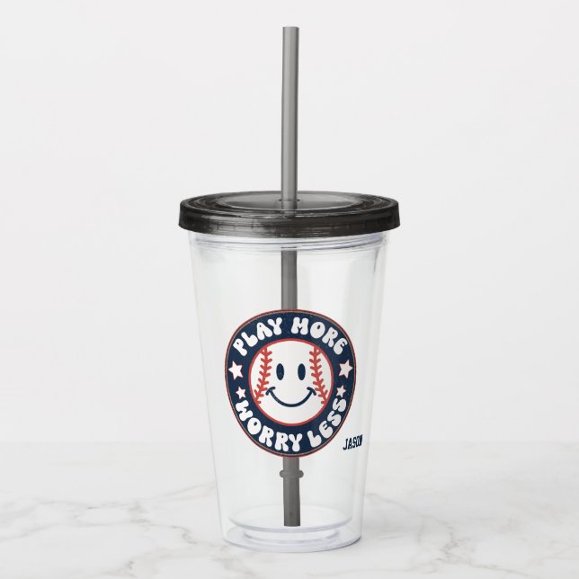 Baseball Personalized Acrylic Tumbler (Front)