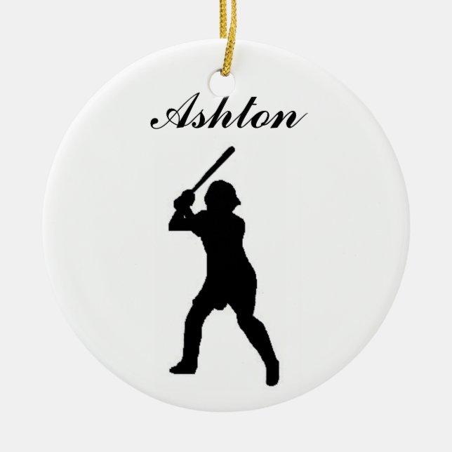 Baseball Personalized Christmas Ornament (Front)