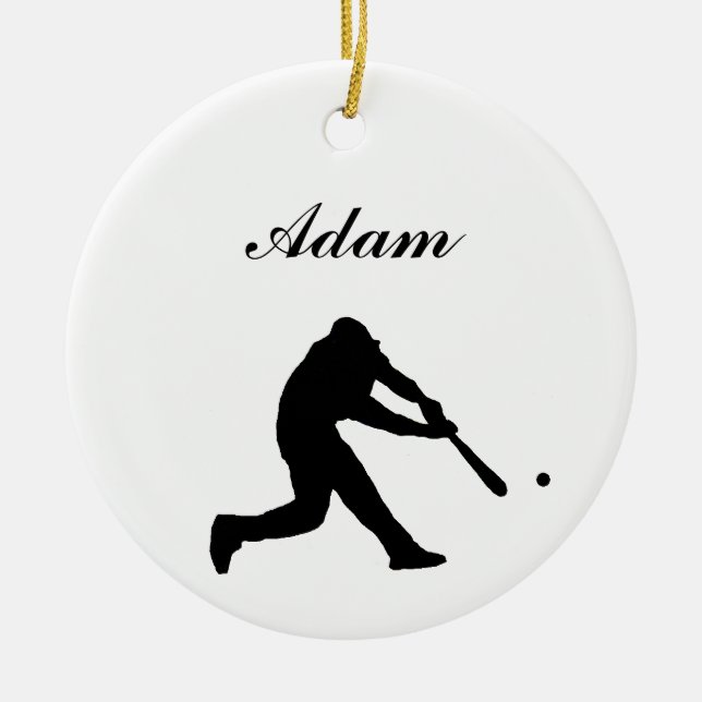 Baseball Personalized Christmas Ornament (Front)