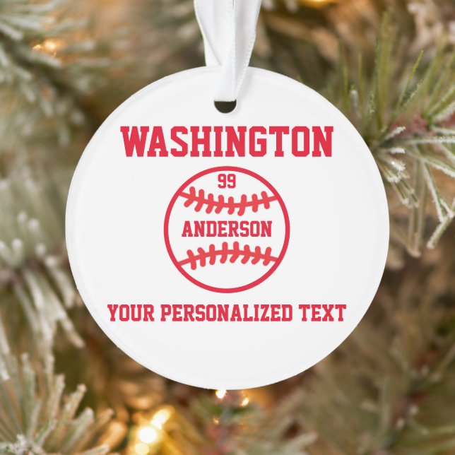 Baseball Personalized Ornament (Tree)