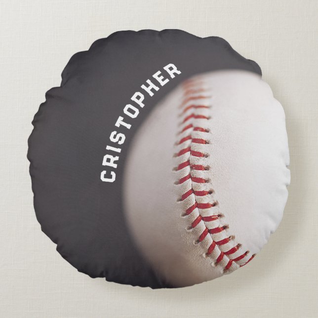 Baseball Personalized Round Pillow (Front)