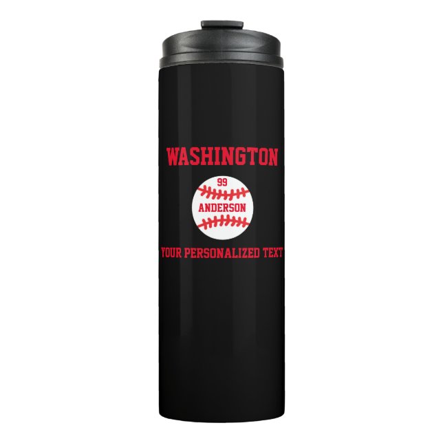 Baseball Personalized Thermal Tumbler (Front)