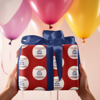 Baseball Personalized  Wrapping Paper