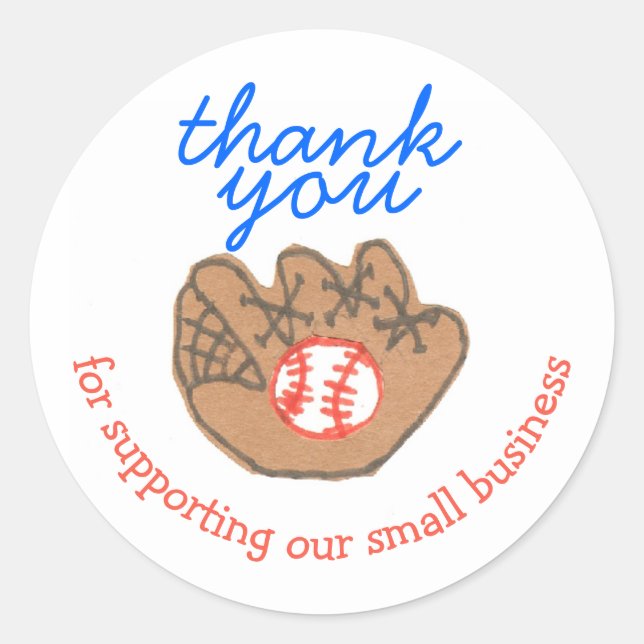 Baseball petite entreprise merci sticker (Devant)