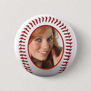 Baseball Photo Frame Template 2 Inch Round Button