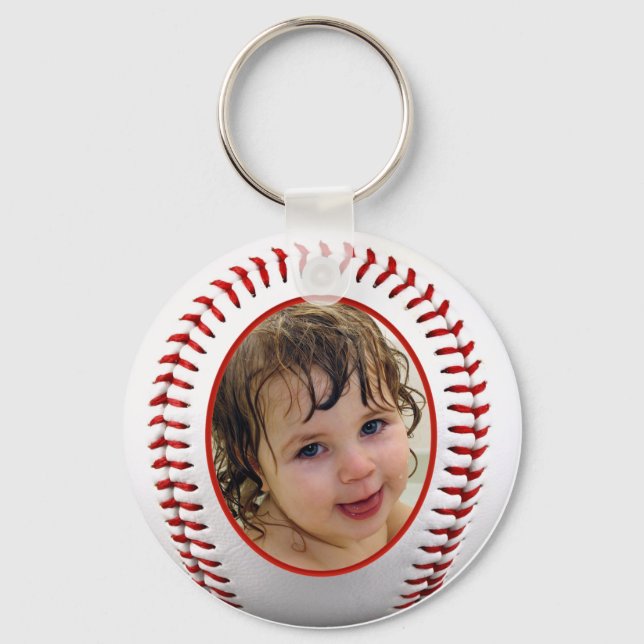 Baseball Photo Frame Template Keychain (Front)