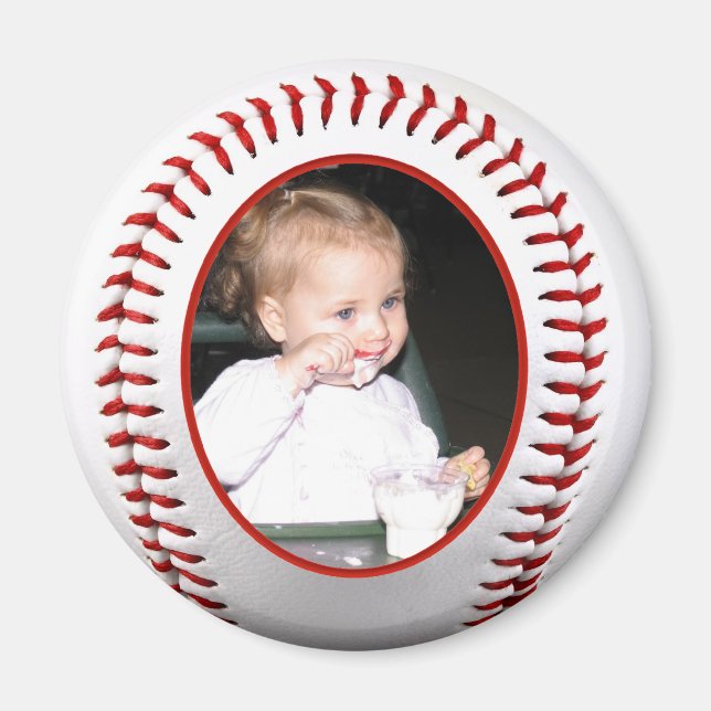 Baseball Photo Frame Template Magnet (Front)