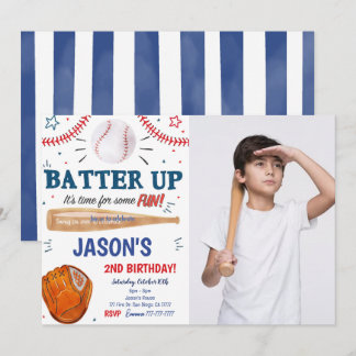 Baseball Photo Invitation 