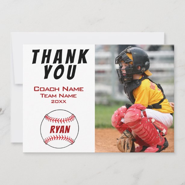 Baseball Coaches Thank You Cards Zazzle CA