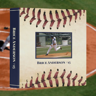 Baseball Photos Rustic Memory 1" Scrapbook Binder