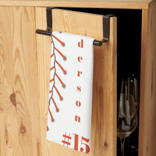 Baseball Photos Rustic Memory Scrapbook Kitchen Towel