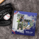 Baseball Photos Scrapbook Grunge Baseball Card Binder<br><div class="desc">Unique personalized baseball card binder design for your baseball cards, or photo album. The design features a rustic grey concrete background with royal blue and navy grunge textures. Personalize the cover with three of your favourite photos along with your custom text. The spine is designed with red baseball stitching and...</div>